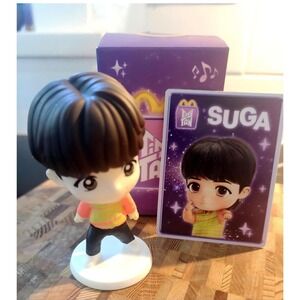 McDonald's TinyTAN x BTS Suga #3 Figure & Card Throwback Edition Toy Boxed